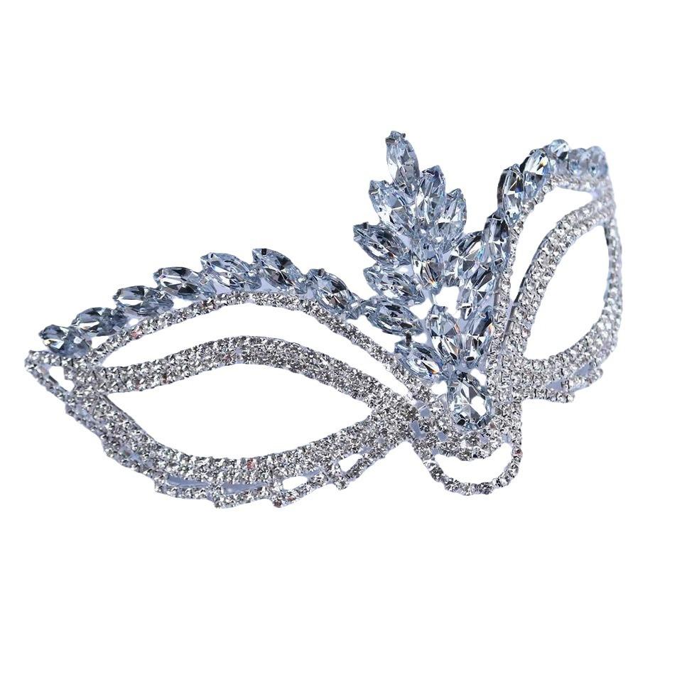 Bridal Facial Mask Accessories, Rhinestones Wedding Hair Accessories Headdress Crown