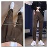 Men's Micro-Tapered Wool Suit Pants: Elastic Waist, Straight Leg, Wrinkle-Resistant, Slimming, Warm, Casual Trousers for Autumn & Winter.