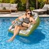 Inflatable Pool Floats for Adult, Heavy Duty Floating Lounge Chair, Swimming Pool Hammock Seat with Cup Holder for Summer Party, Lake Beach