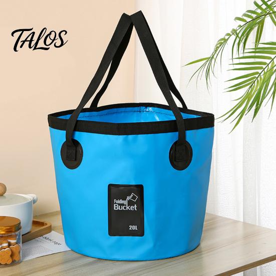 Double Handle Carry Bucket 12/20L Collapsible Water with Handles, Large Foldable Container, Container Portable Pail for Outdoor, Camping, Fishing, Car