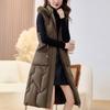 Fashion Winter Women's Long Warm Vest Hooded Faux Fur Collar Can Be Worn on Both Sides Thick Sleeveless Parkas Woman Jackets