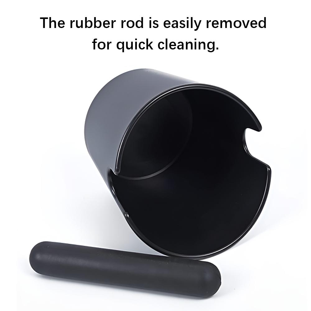 Espresso Coffee Knock Box for Grounds with Removable Shock-Absorbent Knock Bar and Anti-Slip Base, Coffee Knock Box Container, Black