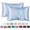Luxurious Solid Color Satin Pillow Cases Set High Quality Soft Hypoallergenic Fabric
