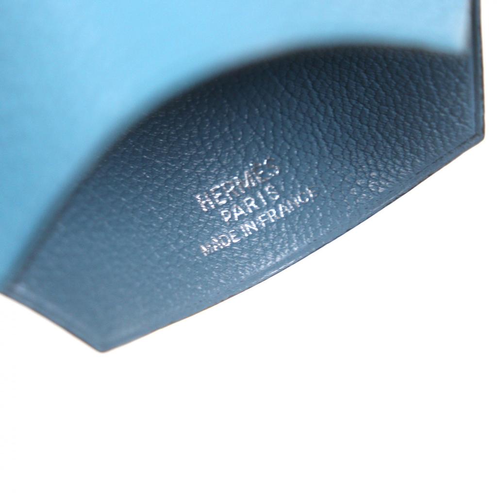 Great HERMES Necklace Large Clochette Blue gene leather mens Used