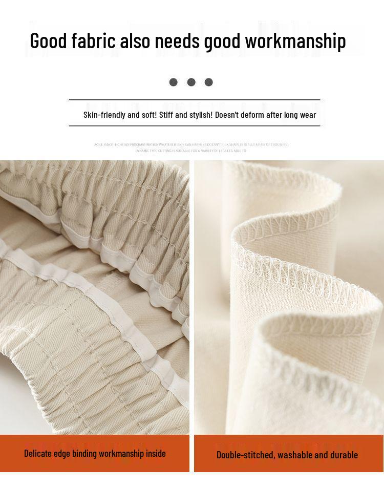 Women's Lace-Trimmed Wide-Leg Pants: Spring/Summer Loose-Fit, Slimming, Plus-Size, Petite Casual Nine-Point Sports Pants