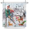 Merry Christmas Snowman Shower Curtains Waterproof Bath Curtain Santa Claus Snowflake for Bathroom Home Decor with Hooks
