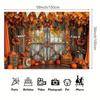 2D plane, 1 piece of autumn harvest background fabric - Maple leaves and pumpkin barn theme,Harvest Festival, polyester material