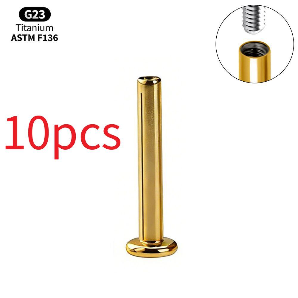 1/10 Pezzi Titanio Labret Stud Filettatura Interna Push Pin Trago Helix Conchiglia Septum Base Piatta Plug-in Gioielli per Piercing all'Orecchio