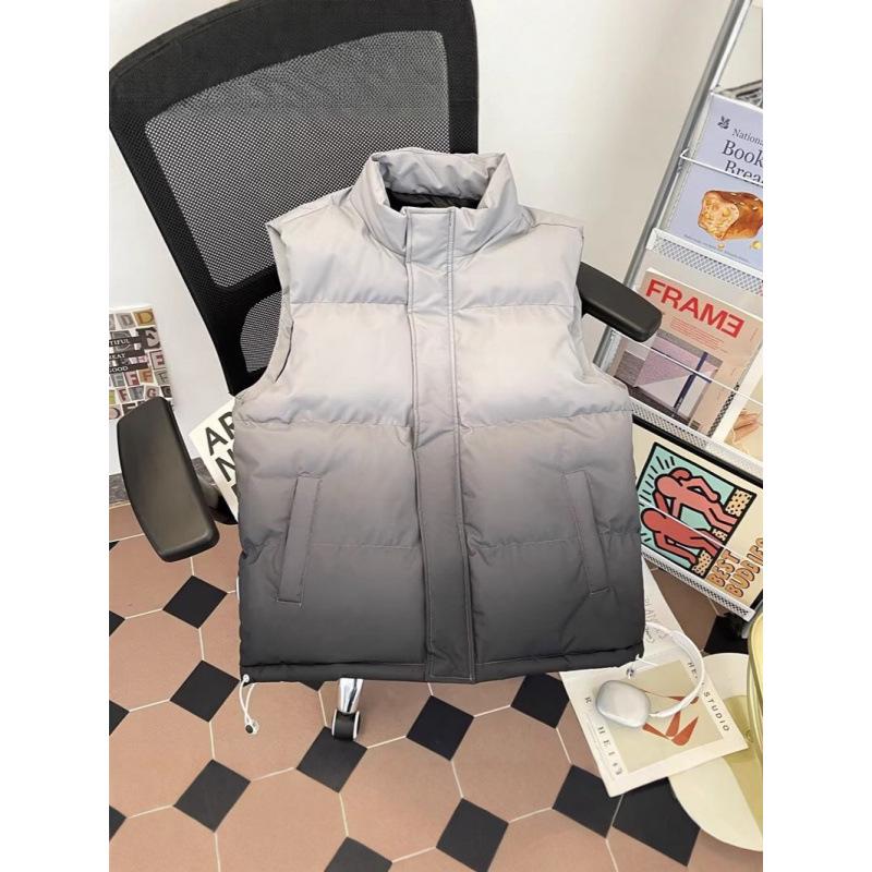 Unisex Gradient Stand Collar Winter Vest - Fashionable, Casual, and Versatile Outerwear