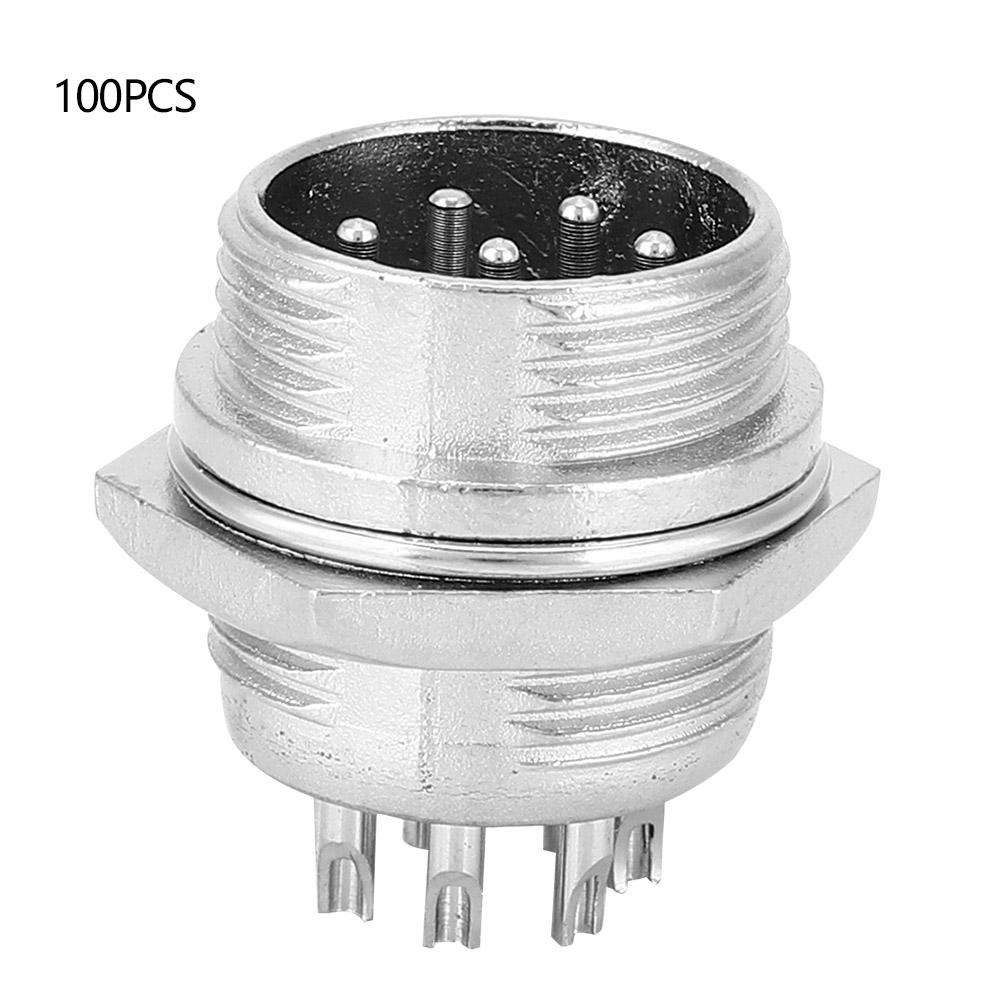 

100Pcs BERM Aviation Plug 8 Cores Stainless Steel Male Connector 16mm