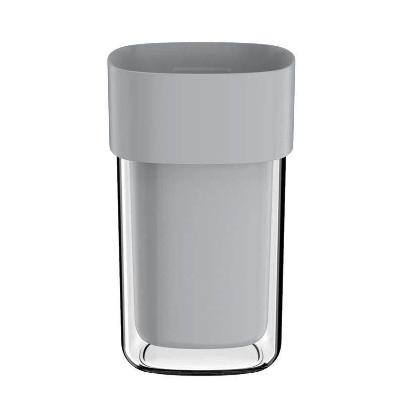 Portable Travel Toiletry Cup - 2-in-1 Clear Container Toothbrush Holder for Bathroom & Travel