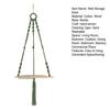 Wall Hanging Corner Shelf Bohemia Handmade Cotton Rope 1/2 Tier Triangle Storage Shelf Farmhouse Rustic Wood Potted Plants Planter Craft Display Rack