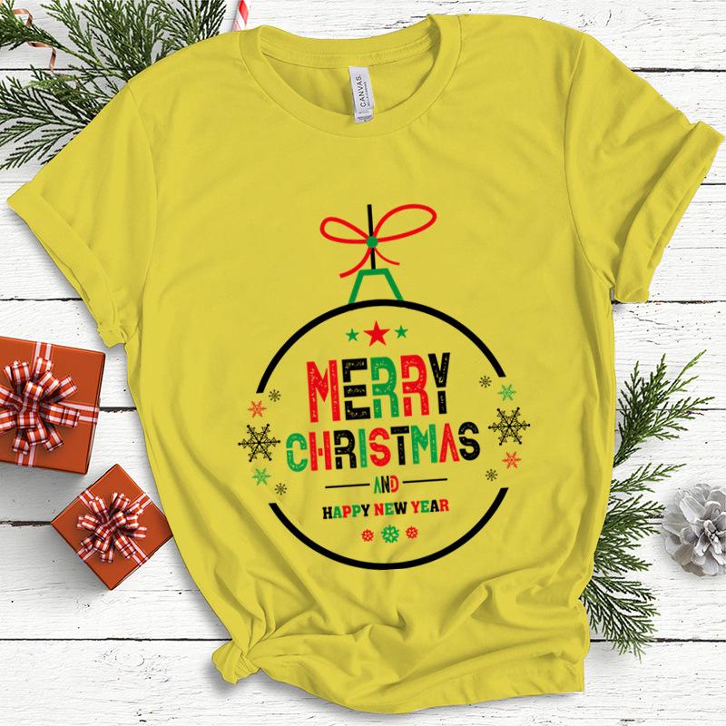 

Рождественский бант с бантом из хлопка с коротким рукавом, женская спортивная одежда, футболки женские 3XL