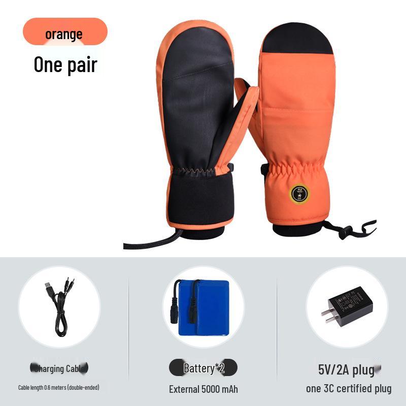 Unisex Heated Winter Mittens: Waterproof, Warm, and Ideal for Hiking, Skiing, Electric Biking, and Motorcycling.