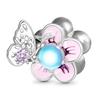 Charms Do Pandora Zawieszka Charms Różowy Kwiat Motyl Charmsy Trusky