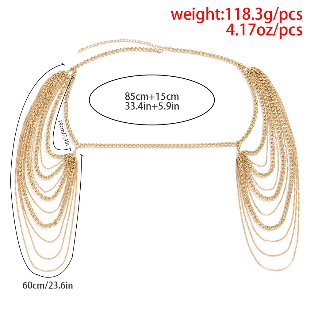 Multilayer Shoulder Chain for Women Punk Long Tassel Neck Body Jewelry Party Gifts