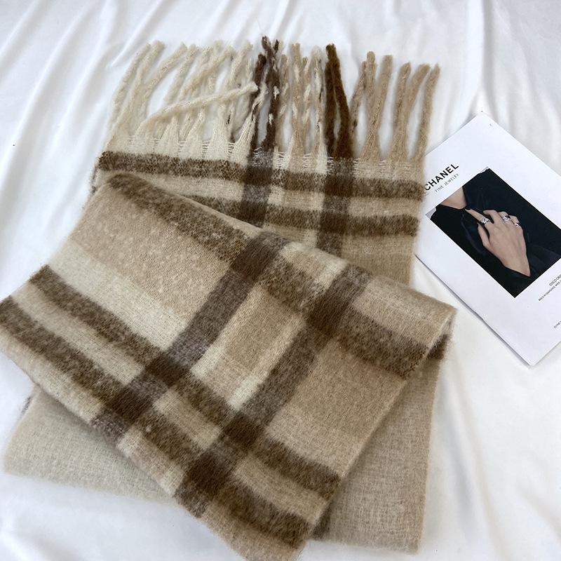 Luxurious Faux Fleece Scarf for Women - Cozy, Thick & Warm Winter Shawl with Tassels, Breathable Polyester, Perfect for Casual Outings