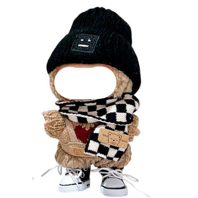 AXLUCE Lovebu Kleidung: Pullover, Strickmütze, Schal, Latzhose und Schuhe (beige)