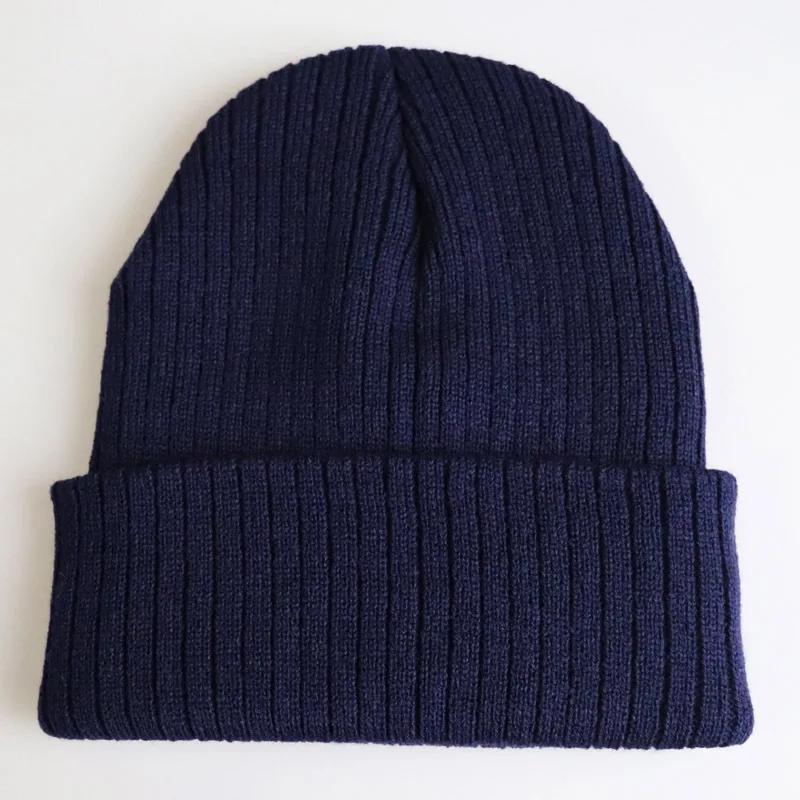 Solid Color Unisex Beanie Keep Warm Knitted Hat Fashion Hip Hop Stripe Winter Hats Skuilles Dad Ski Ladies Casual Bonnets Cap