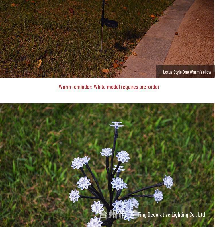 Outdoor Waterproof Solar Cherry Blossom Branch Lights for Garden and Lawn Decoration