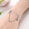 Pink Gemstone Golden Bow Tie Heart Original Copper Chain Bead Fit Bracelet Women Valentine'S Day Gift Jewelry Diy Accessory