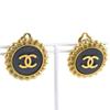 COCO Mark Earring Vintage Black Plated Gold 27g Women Used
