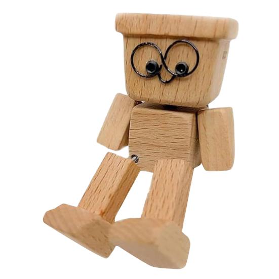 1/2/3Pcs Shaking Wooden Man Figurine Handmade Shaking Feet Wooden Doll Car Dashboard Desktop Decoration Ornament