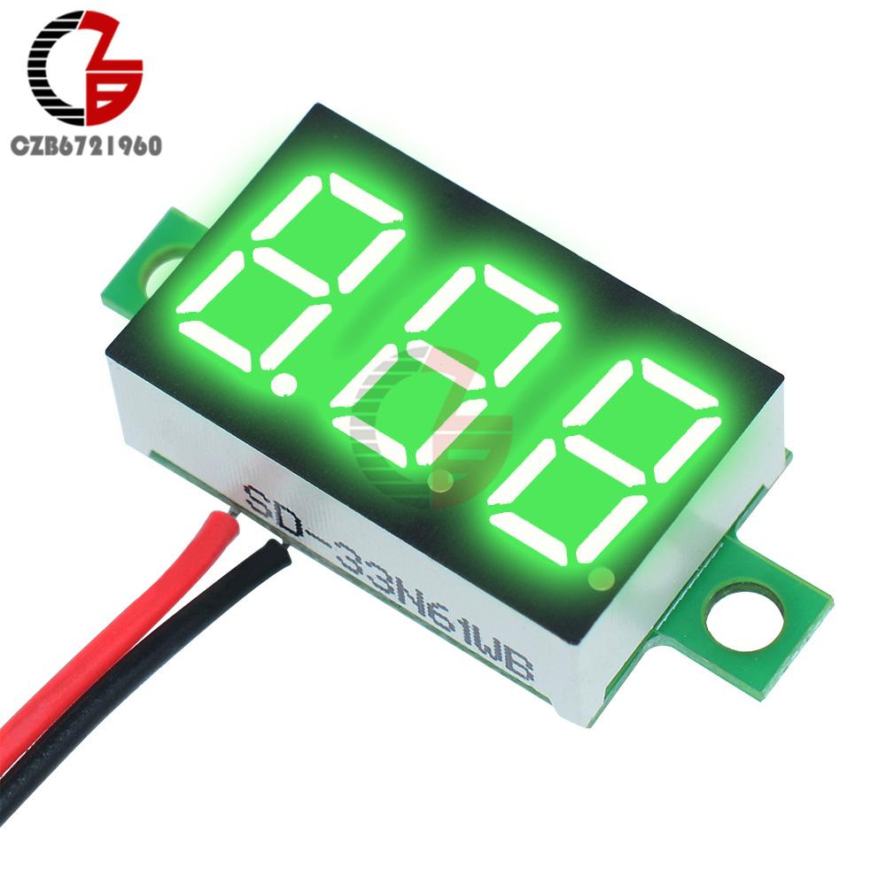 12V Car Voltmeter 0.36 Inch LED Digital Voltmeter Voltage Meter Adjustable Volt Detector Tester Monitor DC 4.7-32V 2 Lead Wire