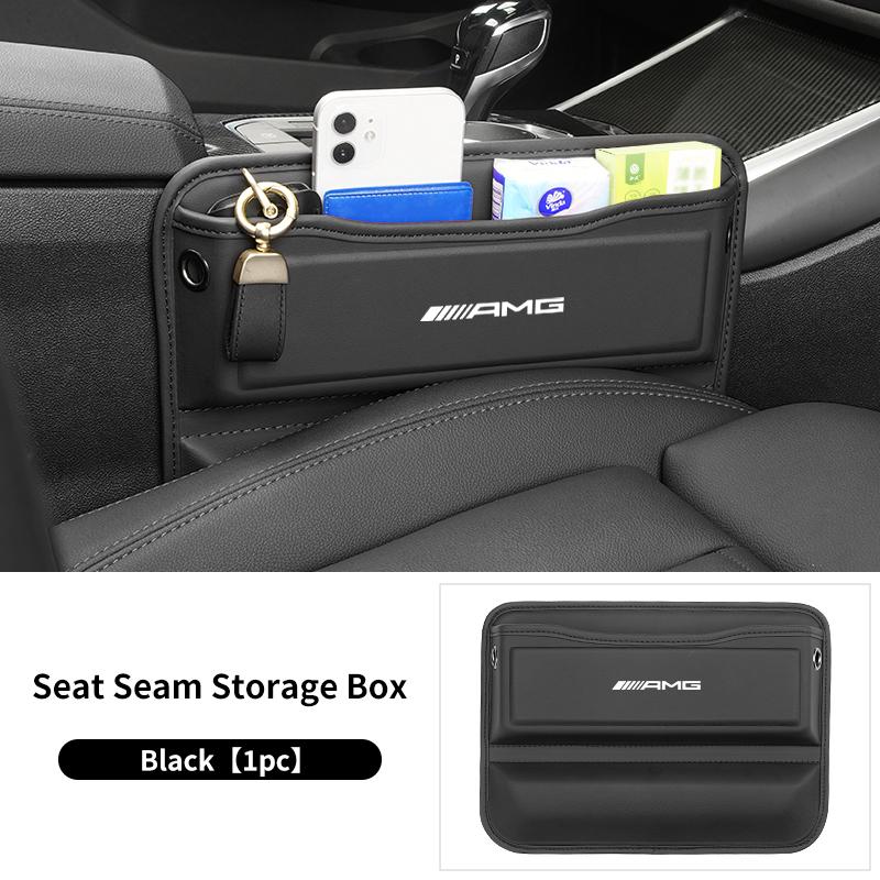 GLC GLB Car Seat Gap Organizer Leather Console Side Pocket Storage Box For Mercedes Benz AMG W204 W205 W203 W211 W201 W210 W108