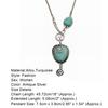 Women Vintage Charm Heart Bib Collar Pendant Turquoise Necklace Jewelry Accessories