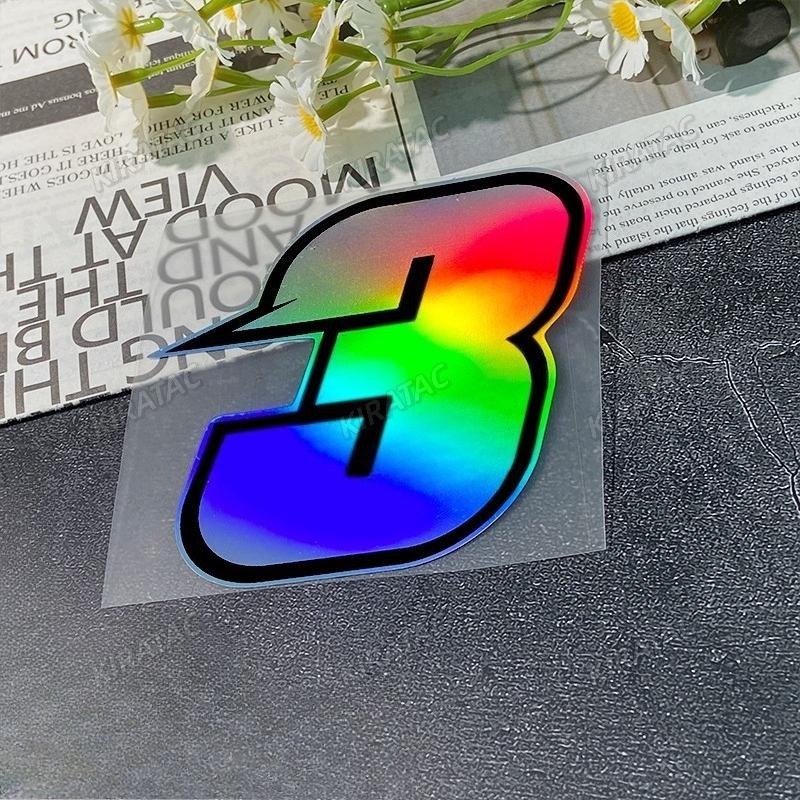 1PC Arabic Numerals Laser Motorcycle Stickers Waterproof for Motorbike Front Fairing Helemt Fender Scooter Bicycle Vinyl Decals