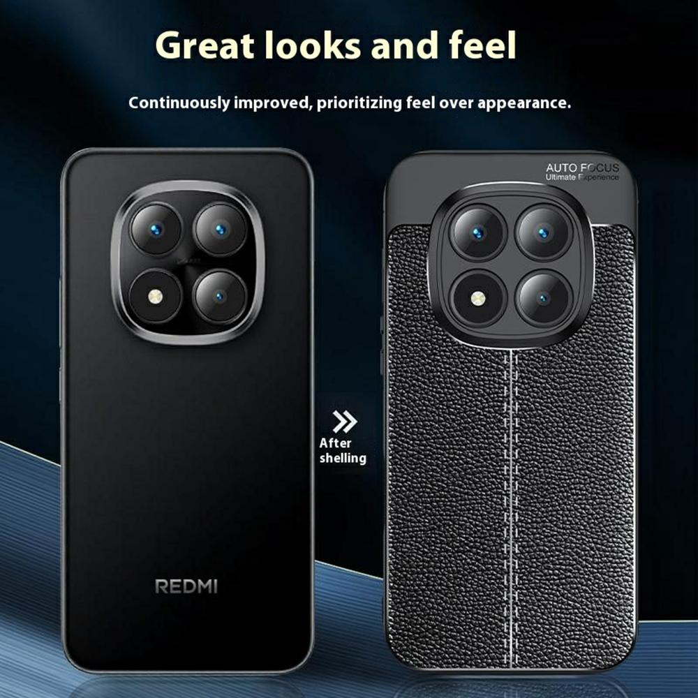 For Xiaomi Poco M8 Pro 5G/Redmi Note 15 Pro+ 5G (Global) Case Litchi Texture TPU Flexible Phone Cover, Black