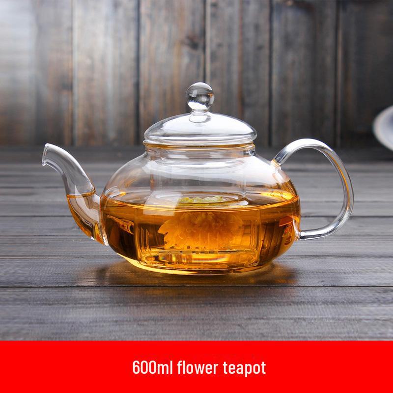 High-Temperature Resistant Glass Teapot Set with Thickened Borosilicate Teacups for Kung Fu Tea.