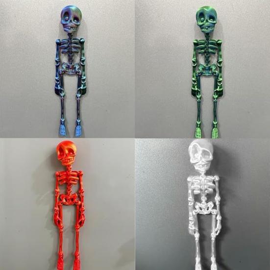 Poseable Skeleton Refrigerator Magnet Halloween Skeleton Figurine with Movable Joints Articulated Gothic Skeleton Magnetic Fridge Decoration Ornament