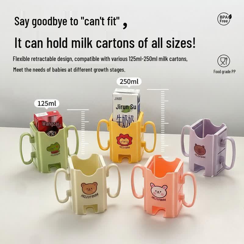 WORTHBUY Kids Anti-Squeeze Milk Box Holder