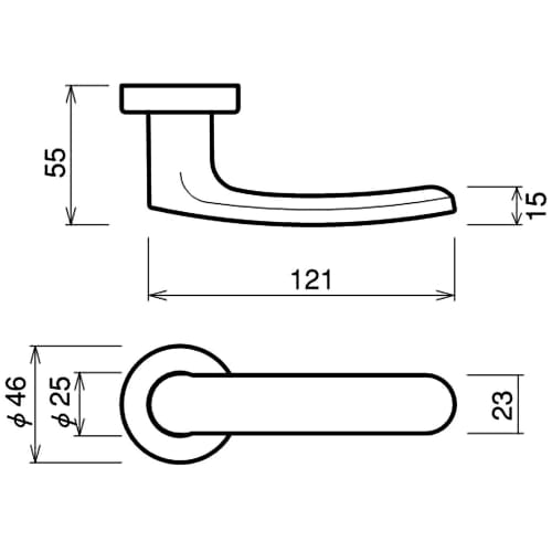 Kawaguchi Giken Door Lever, Interior Lock, AL Series, Boxed, Satin Gold, AL-33-1M-SG