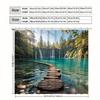 Forest Waterfall Shower Curtain Wooden Path Lake Scene Nature Art Calm Wilderness Decor Waterproof Printed Bath Curtain Home