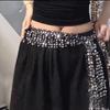 Adjustable Belly Dance Belt Handmade Glitter Hip Scarf Women's Waist Scarf  Dance Show