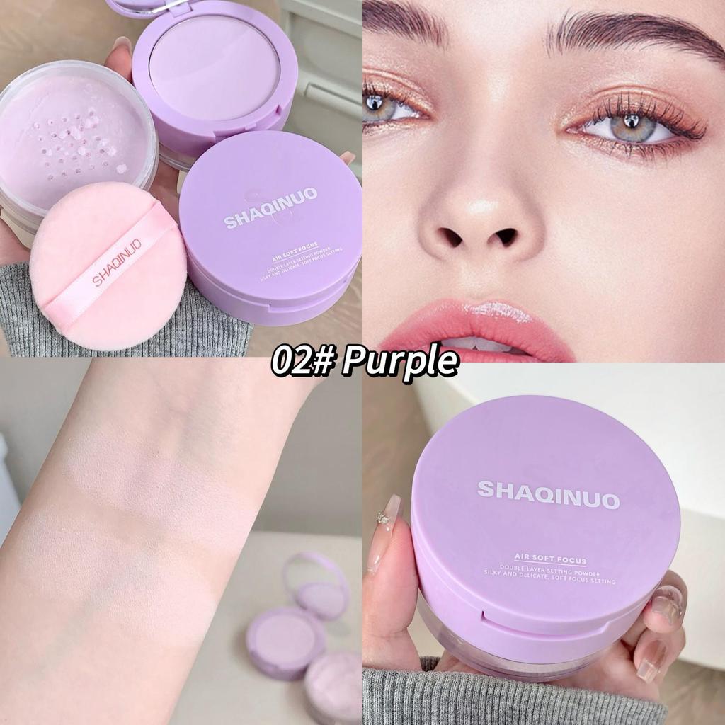 SHAQINUO Translucent Loose Powder Foundation: Long-Lasting Oil Control for Student Parties