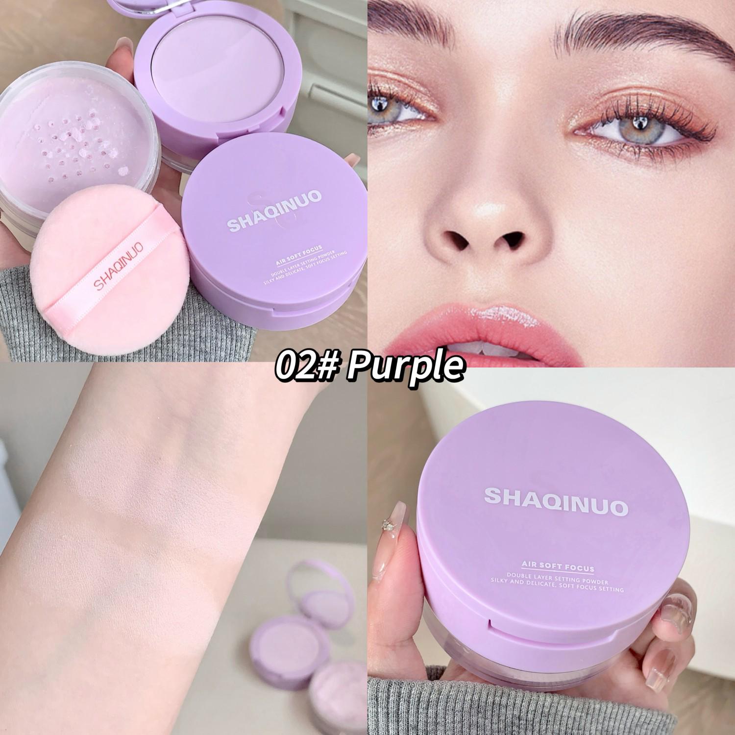 

SHAQINUO Long-Lasting Oil Control Loose Powder Foundation for Oily Skin - Perfect for Parties and Students.