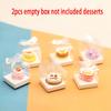 2Pcs Dollhouse Mini Clear Cake Box Dollhouse Simulation Dessert Packaging Box Dolls House Accessories Pretend Play Toys