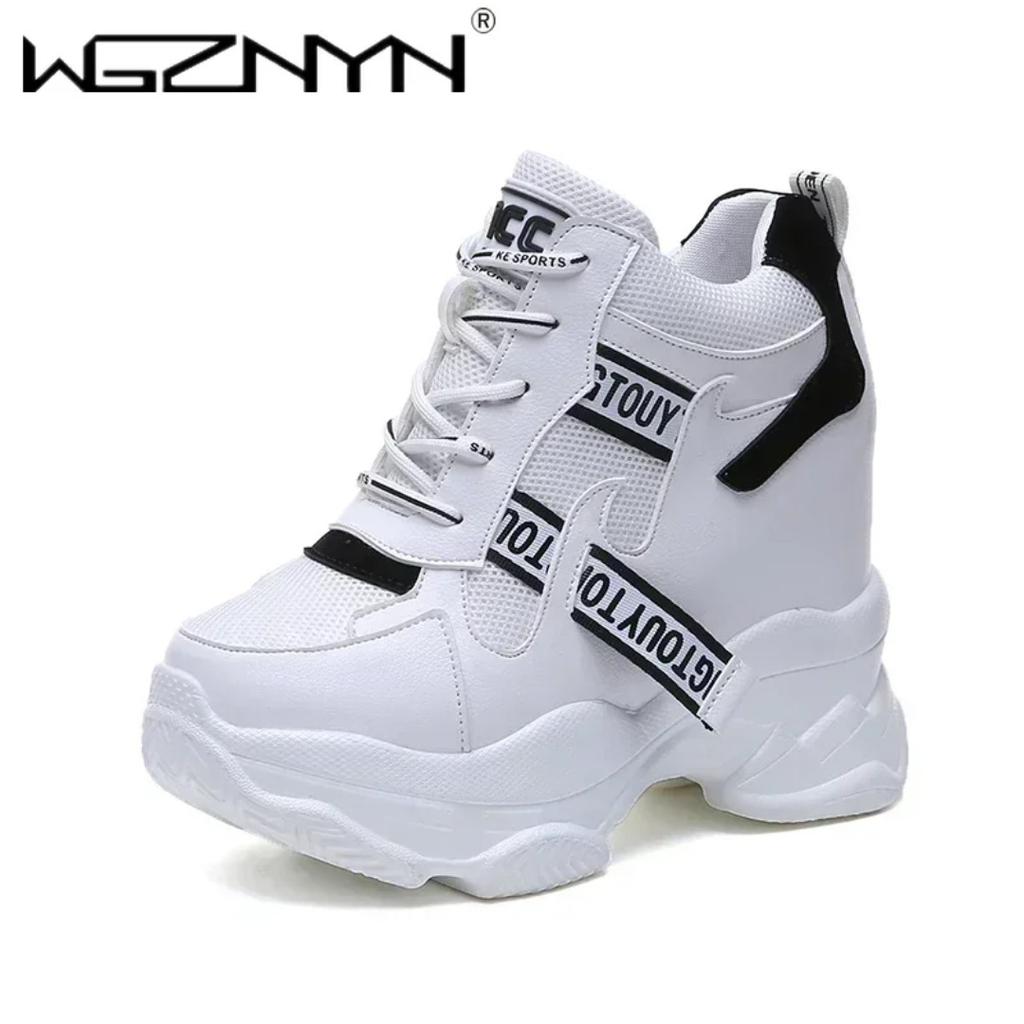NEW Luxury High Quality Chunky Platform Outdoor Sneakers Women Super High Heels Casual Shoes Woman Height Increasing Boot Mujer