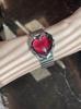 Fashion Punk Red Love Laser Stars Metal Strap Unisex Bracelet Simple Personality  Jewelry for Women Men Birthday Gift Bracelet