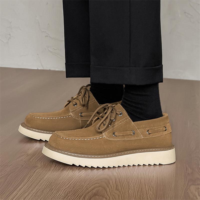 Fashion men's fashion outdoors desert shoes lace-up cow suede leather flats shoe breathable platform work sneakers street style footwear