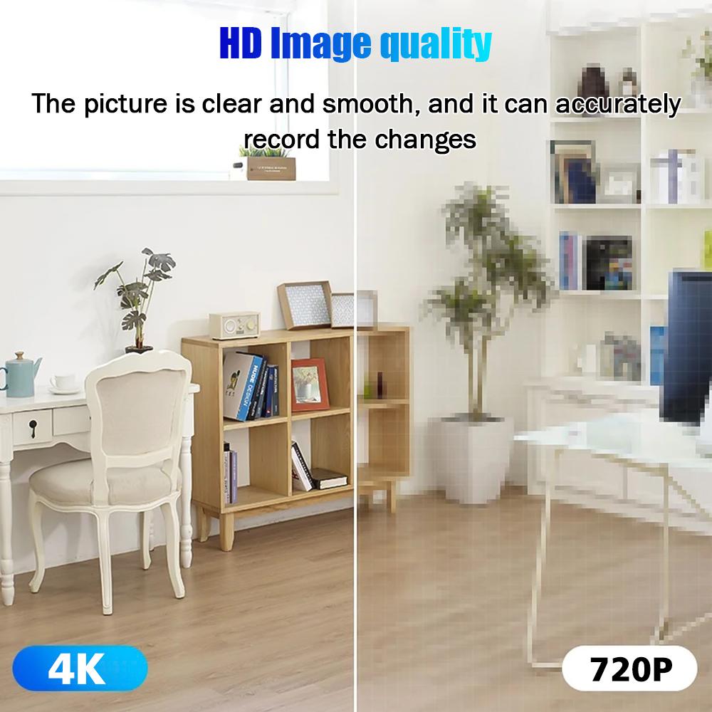 4K HD Mini-Kamera Drahtlose WIFI-Kamera Unterstützt 5-fachen Zoom, Bewegungserkennung, Fernanzeige, 120° Live-Streaming Nanny DIY-Kamera