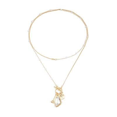 Elegant Geometric Cut Crystal Necklace With Adjustable Chain Length Feature Versatile Daily Jewelry Piece