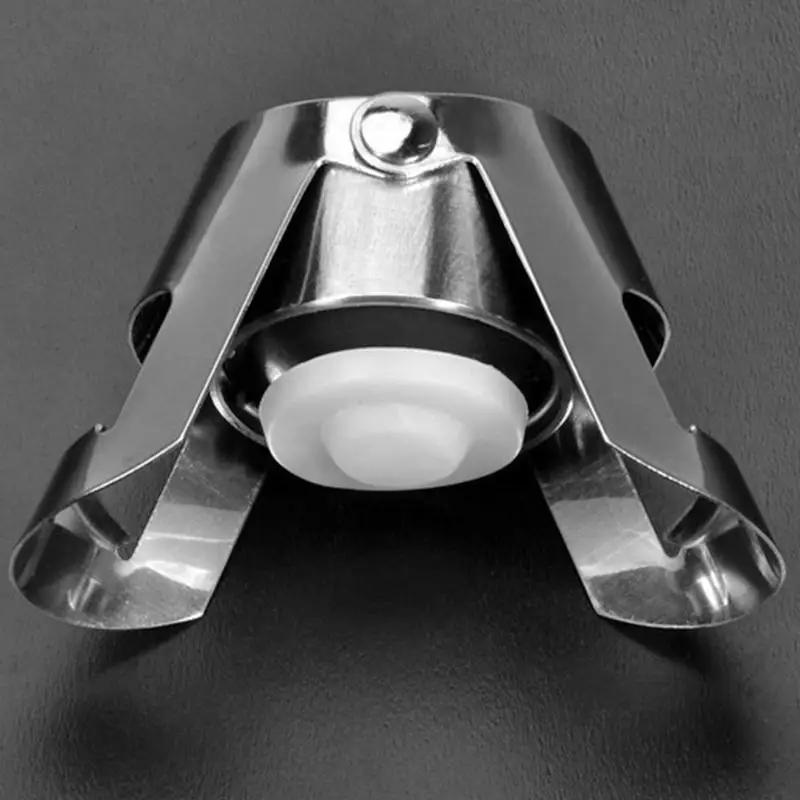 Stainless Steel Champagne Bottle Stopper Vacuum Sealed Sparkling Champagne Wine Bottle Saver Stopper Cap Bottle Opener Bar Tool