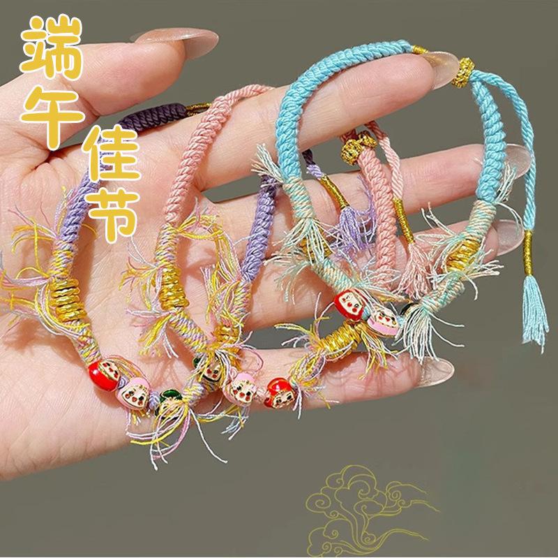Handmade woven rope dripping oil triangle bracelet cute niche design temperament fashionable versatile exquisite jewelry women
