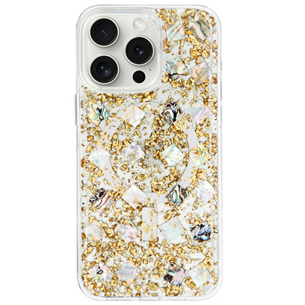 KZDOO Mag Flash Series for iPhone 16 Pro Case Compatible with MagSafe Seashell Shining TPU+PC Phone Cover