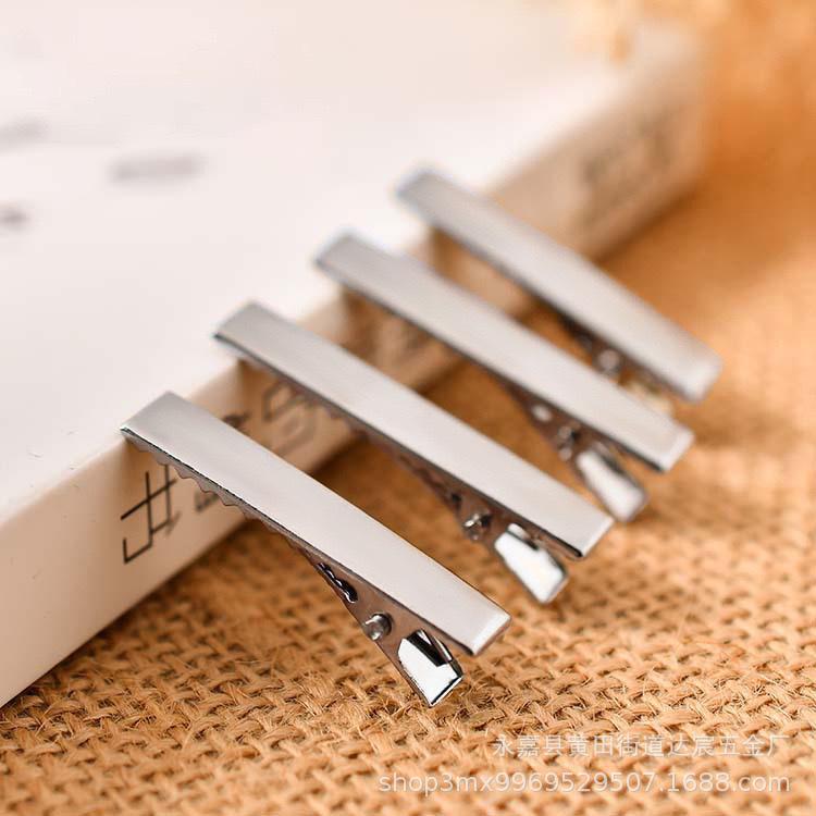 Square Duckbill Iron Hair Clip - Metal Electroplated DIY Hair and Veil Jewelry Accessories